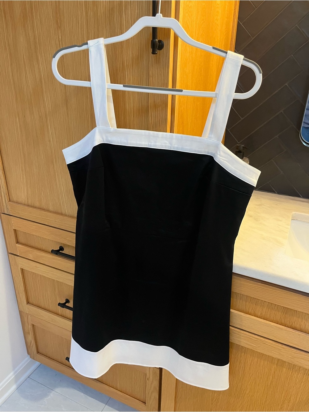 LOFT Black and White Contrast Dress